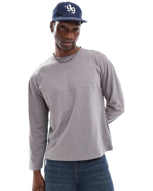 Another Influence Camiseta Gris De Manga Larga Y Corte Suelto Con Detalle De Costura De