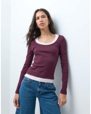 ASOS Faux Double Layer Long Sleeve - Purple