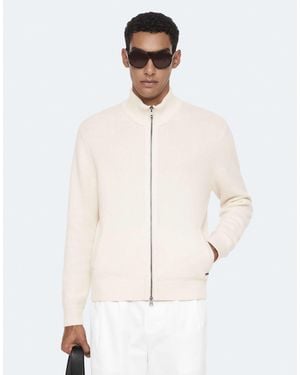 AllSaints Parker zippé intégral en écru - Blanc