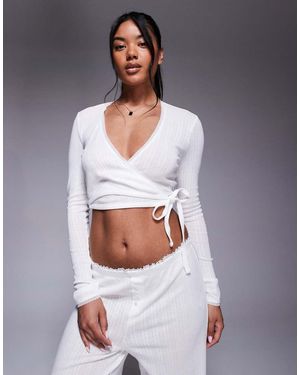 Oh Polly Wrap Lounge Top Co-ord - Grey