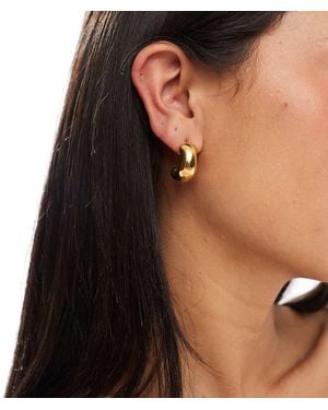 Accessorize Pendientes De Aro Dorados Con Diseño Semicircular Y Efecto Fundido De Acero Inoxidable Chapado En Oro De La Colección Z De - Negro