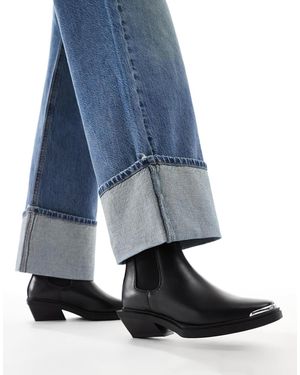 ASOS – aruba – flache westernstiefel - Blau