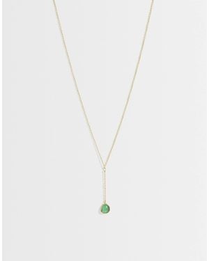 Accessorize – z – lariat-halskette mit aventurine und 14-karat-verung - Weiß