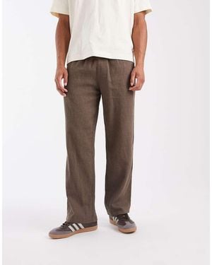 Jack & Jones Crinkle Loose Trousers - Natural