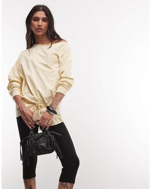 ASOS Schulterfreies t-shirt mit blousonbund - Mettallic