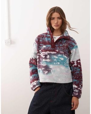 Columbia Helvetia Ii Printed Cropped Half Snap Fleece - Red