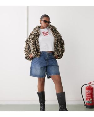 Collusion Plus Denim Loose Jort - Blue