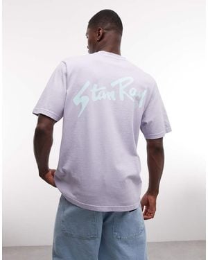 Stan Ray Logo Short Sleeve T-shirt With Back Print - Purple