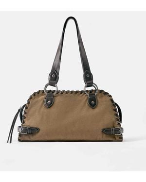 Pull&Bear Schultertasche mit kontrastdetails - Natur