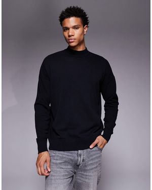 ASOS – langärmliges relaxed-fit-t-shirt mit rollkragen - Blau