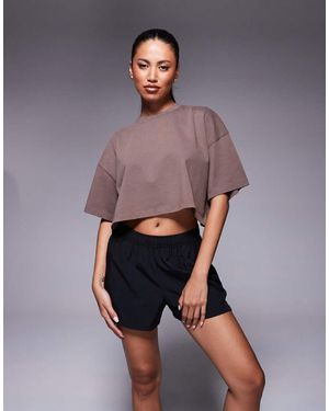 4505 Icon Heavyweight Cotton Cropped T-shirt With Quick Dry Finish - Purple
