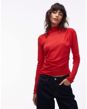 ASOS Grown On Neck Drape Top - Red