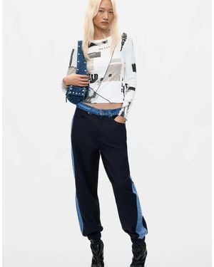 Desigual Contrast Jogger Trousers - Blue