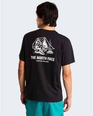 The North Face Campfire Relaxed T-Shirt Met Korte Mouwen - Zwart