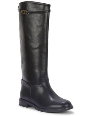 SEQWL Knee High Riding Boots With Low Block Heels And Round Toe - Black