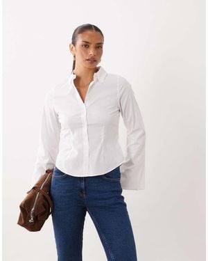 Gina Tricot Cinched Waist Shirt - White