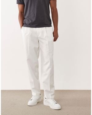 ASOS Tailored Pleated Oversized Tapered Pants - White