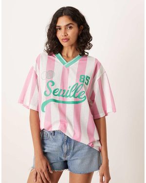 ASOS Oversized Football T-shirt With Seville Graphic - Red
