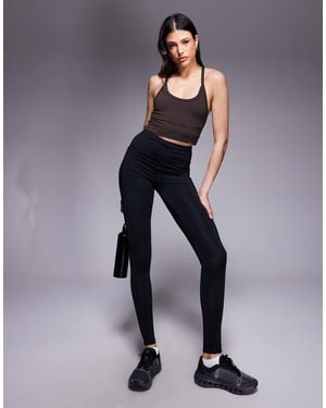 4505 Tall Icon Active Tie Waist Run leggings With Phone Pocket - White
