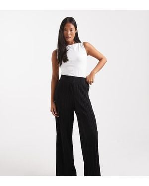 Only Petite Pantaloni Plissé Squadrati A Fondo Ampio Neri - Nero