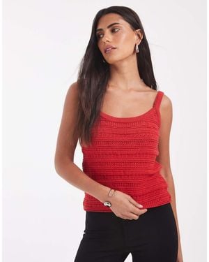 ASOS Gehaakte Gebreide Camitop Co-Ord - Rood