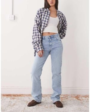 Noisy May Monica High Waist Straight Leg Jeans - Blue