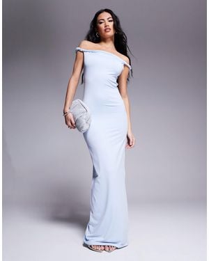 Aria Cove Double Layered Slinky Twist Strap Detail Maxi Dress - Purple