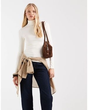 ASOS Funnel Neck Long Sleeve Top - White