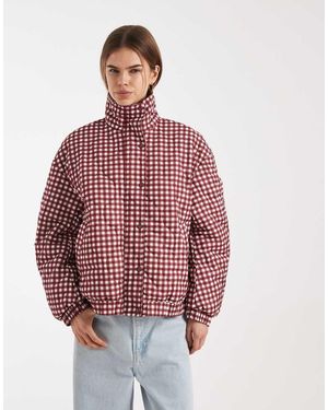 ASOS Quilted Bomber Jacket With Yoke Detail - Red