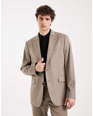 Mango Milan Slim Fit Tailored Blazer Co-Ord - Natural