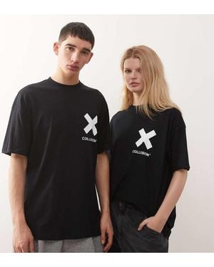 Collusion Camiseta Negra Con Logo De - Negro