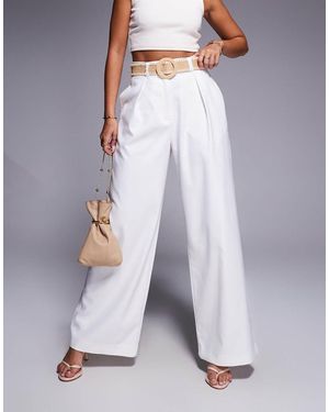 River Island Belted Wide Leg Trouser - Grey