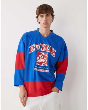 ICECREAM Ice Cream Long Sleeve Team Hockey Jersey - Blue