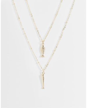 ASOS 2 Pack Fish Pendant Necklace - White