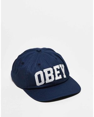 Obey Collegiate 6 Panel Strapback Logo Cap - Blue