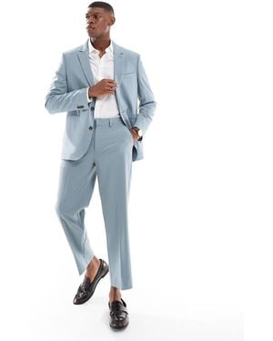 ASOS Straight Cropped Length Suit Trousers - Blue