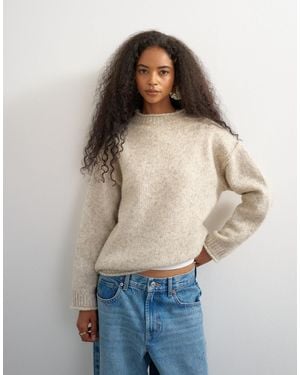 TOPSHOP Grob gestrickter pullover aus wollmix mit rollkante - Blau