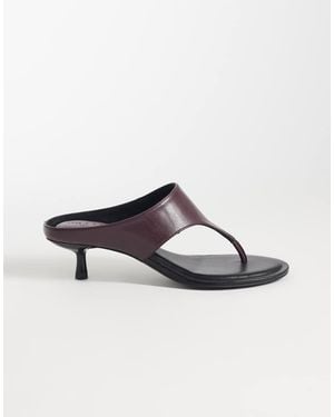 ASOS Helix Premium Heeled Toe Thongs - Red