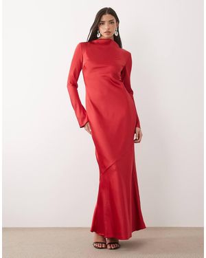 DASKA Vestito Lungo A Maniche Lunghe - Rosso
