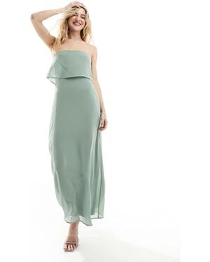Vila Bandeau Maxi Dress With Straps - Green