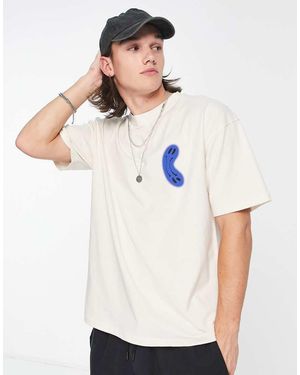 The Couture Club T-Shirt Comoda Sporco Con Stampa Distorta - Bianco