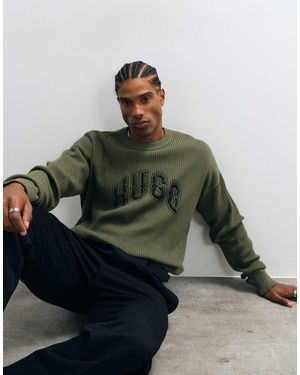 HUGO Showdy Chest Script Sweatshirt - Green