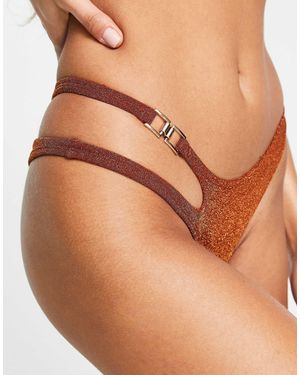 River Island Cut Out High Leg Bikini Bottoms - Multicolor