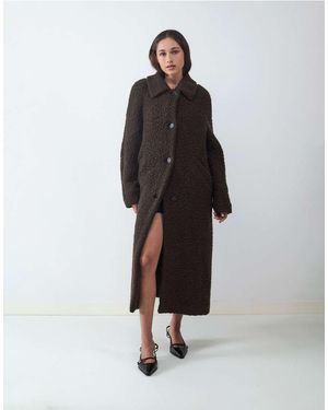 Balmohk Cappotto Lungo Color Chicco Di Caffè - Marrone