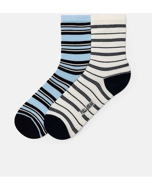 Pull&Bear Calzini Classici A Righe - Bianco