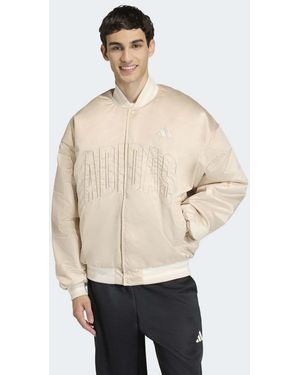 adidas Originals Stadium Insulated Bomber Jacket - Natural