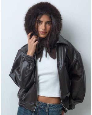 Gina Tricot Gebreide Capuchon Met Faux-Furrand - Grijs
