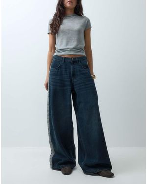 Collusion Jeans Baggy Xl A Vita Bassa - Blu