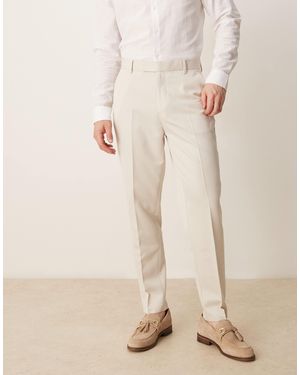 ASOS Smart Tapered Fit Trousers - Natural