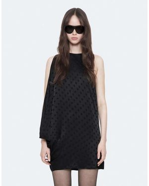 AllSaints Vestido Haven De Jacquard De Lunares Negros